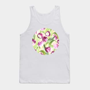 Bright Tulips on Soft Grey Tank Top